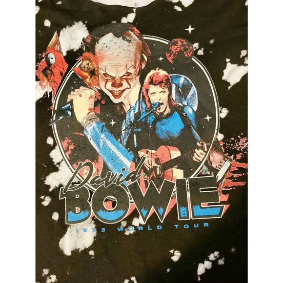 Repurposed upcycled reworked Pennywise David Bowie top OOAK medium Halloween - Picture 2 of 7